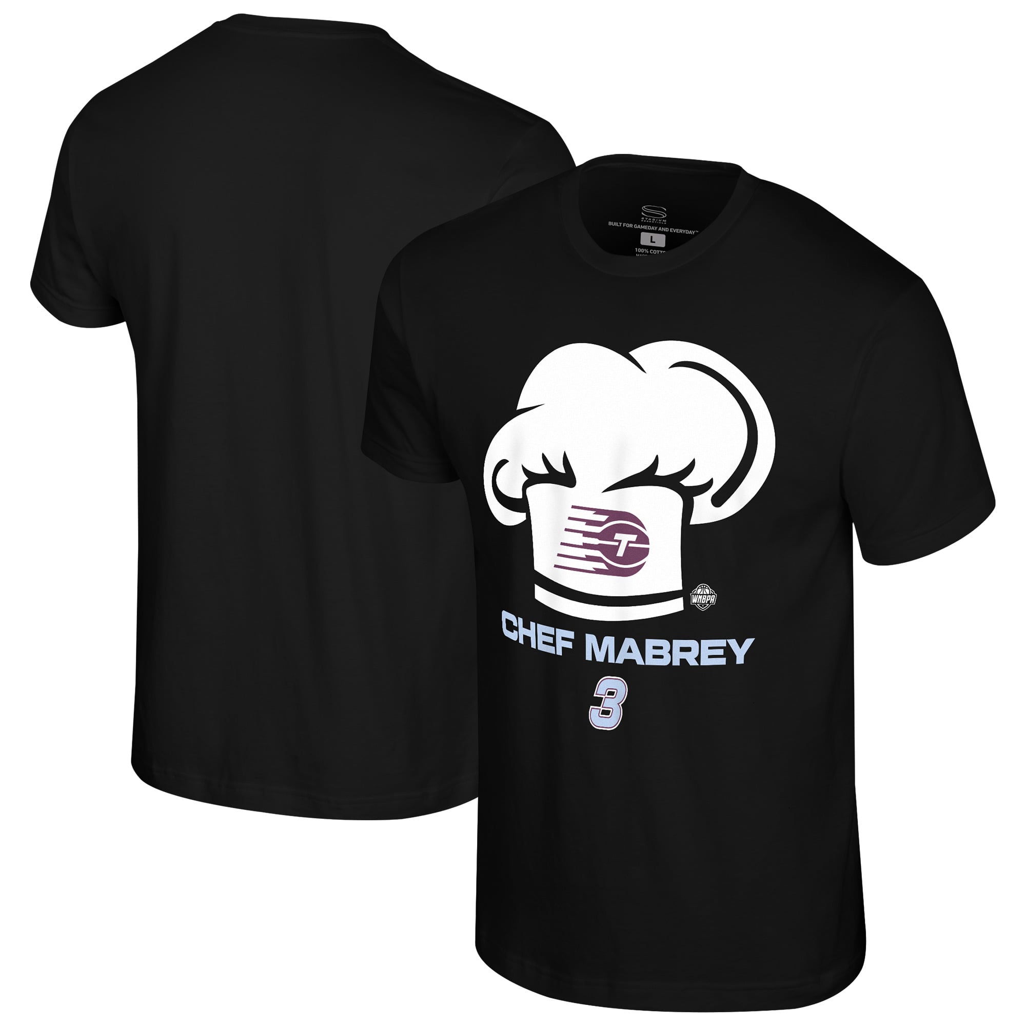 Unisex Stadium Essentials Marina Mabrey Black Toronto Tempo Chef Mabrey T-Shirt