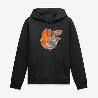 Men's Black Baltimore Orioles Big & Tall Metallic Mascot Hoodie