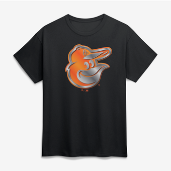 Men's Black Baltimore Orioles Big & Tall Metallic Mascot T-Shirt