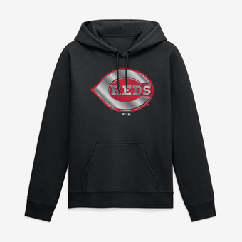 Men's Black Cincinnati Reds Big & Tall Metallic Mascot Hoodie