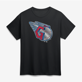 Men's Black Cleveland Guardians Big & Tall Metallic Mascot T-Shirt