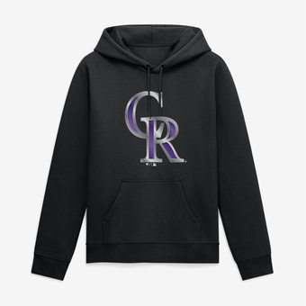 Men's Black Colorado Rockies Big & Tall Metallic Mascot Hoodie