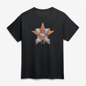 Men's Black Houston Astros Big & Tall Metallic Mascot T-Shirt