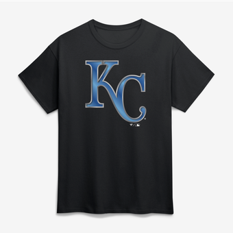 Men's Black Kansas City Royals Big & Tall Metallic Mascot T-Shirt
