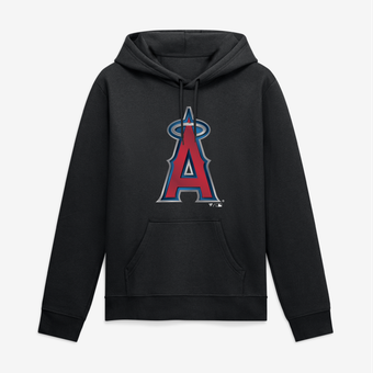 Men's Black Los Angeles Angels Big & Tall Metallic Mascot Hoodie