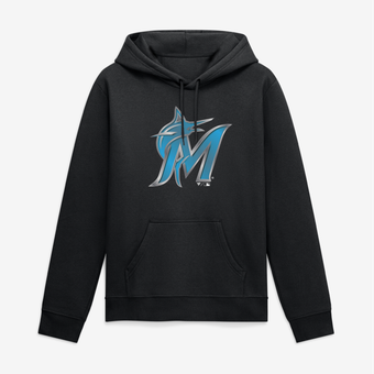 Men's Black Miami Marlins Big & Tall Metallic Mascot Hoodie