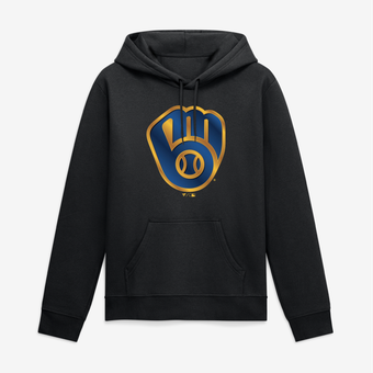 Men's Black Milwaukee Brewers Big & Tall Metallic Mascot Hoodie