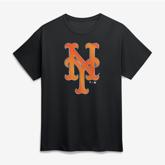 Men's Black New York Mets Big & Tall Metallic Mascot T-Shirt