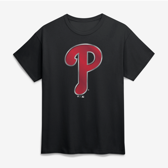 Men's Black Philadelphia Phillies Big & Tall Metallic Mascot T-Shirt
