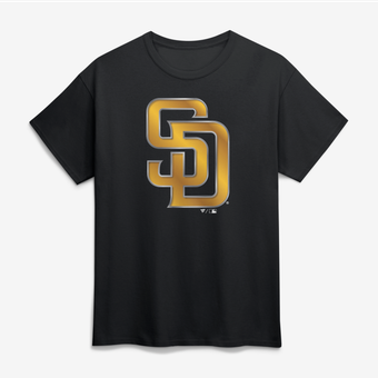 Men's Black San Diego Padres Big & Tall Metallic Mascot T-Shirt
