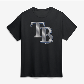 Men's Black Tampa Bay Rays Big & Tall Metallic Mascot T-Shirt