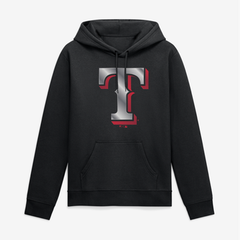 Men's Black Texas Rangers Big & Tall Metallic Mascot Hoodie