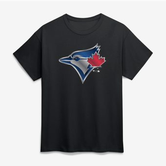 Men's Black Toronto Blue Jays Big & Tall Metallic Mascot T-Shirt