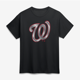 Men's Black Washington Nationals Big & Tall Metallic Mascot T-Shirt