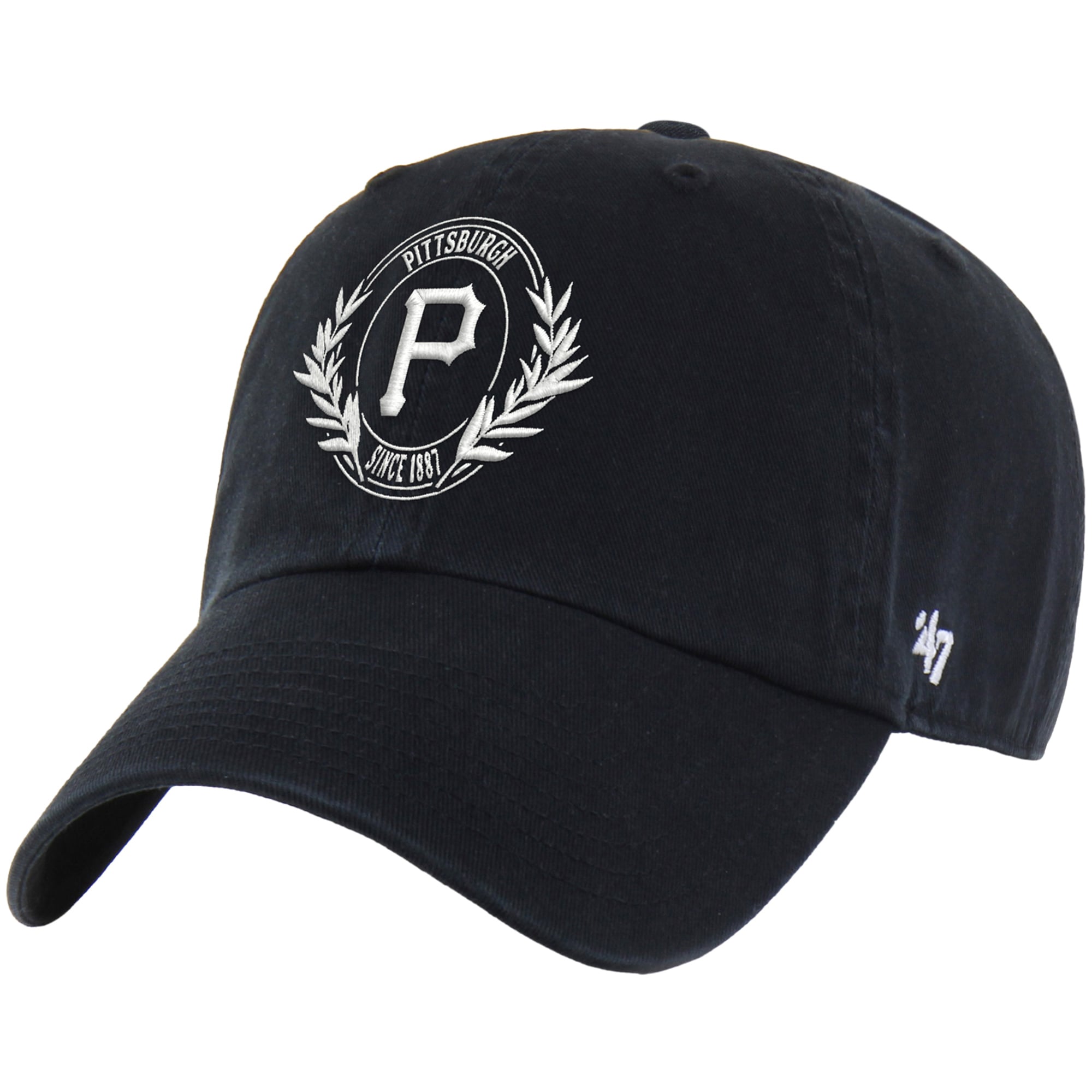 Women's '47  Black Pittsburgh Pirates Laurel Clean Up Adjustable Hat