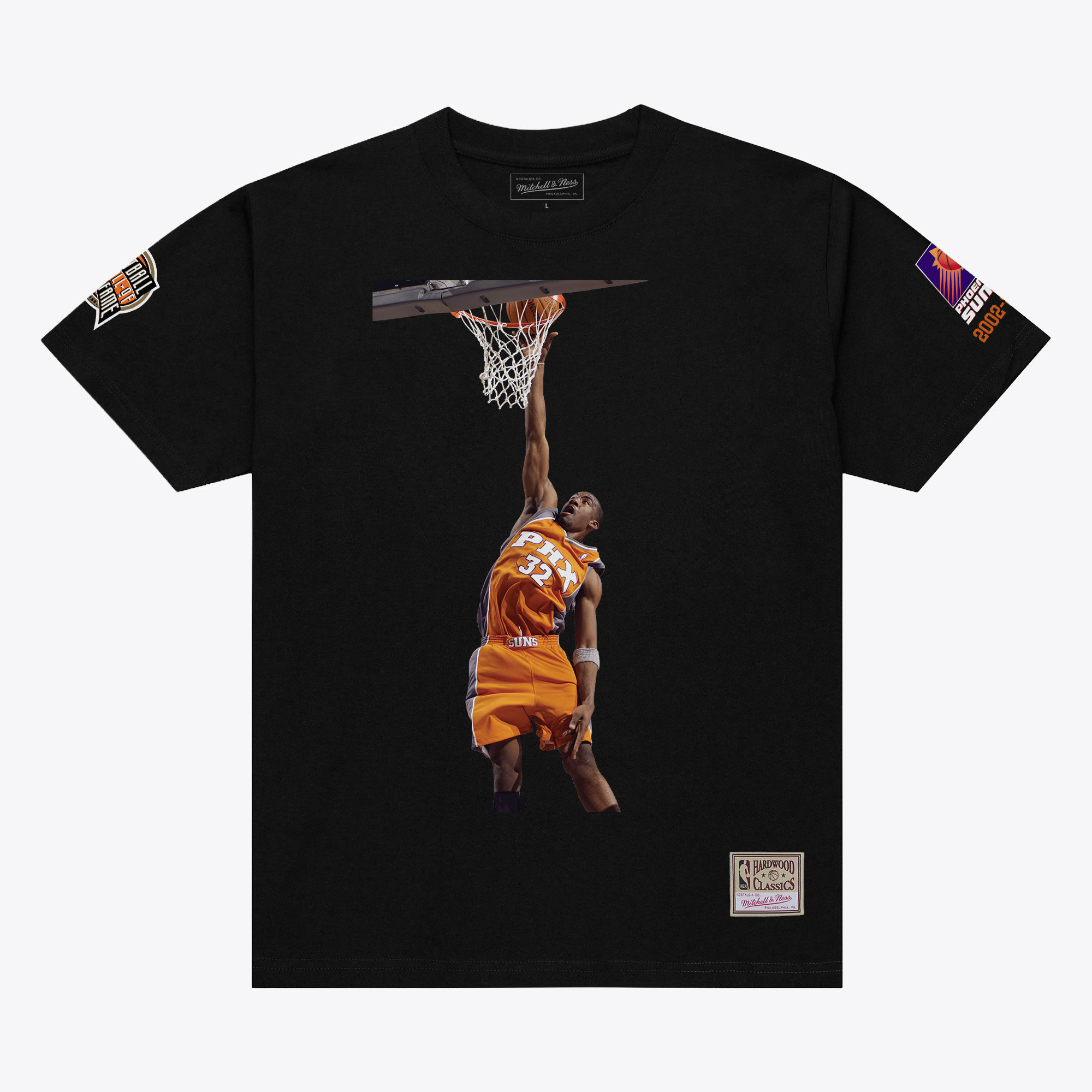 Unisex Mitchell & Ness Amar'e Stoudemire Black Phoenix Suns Basketball Hall of Fame Player T-Shirt