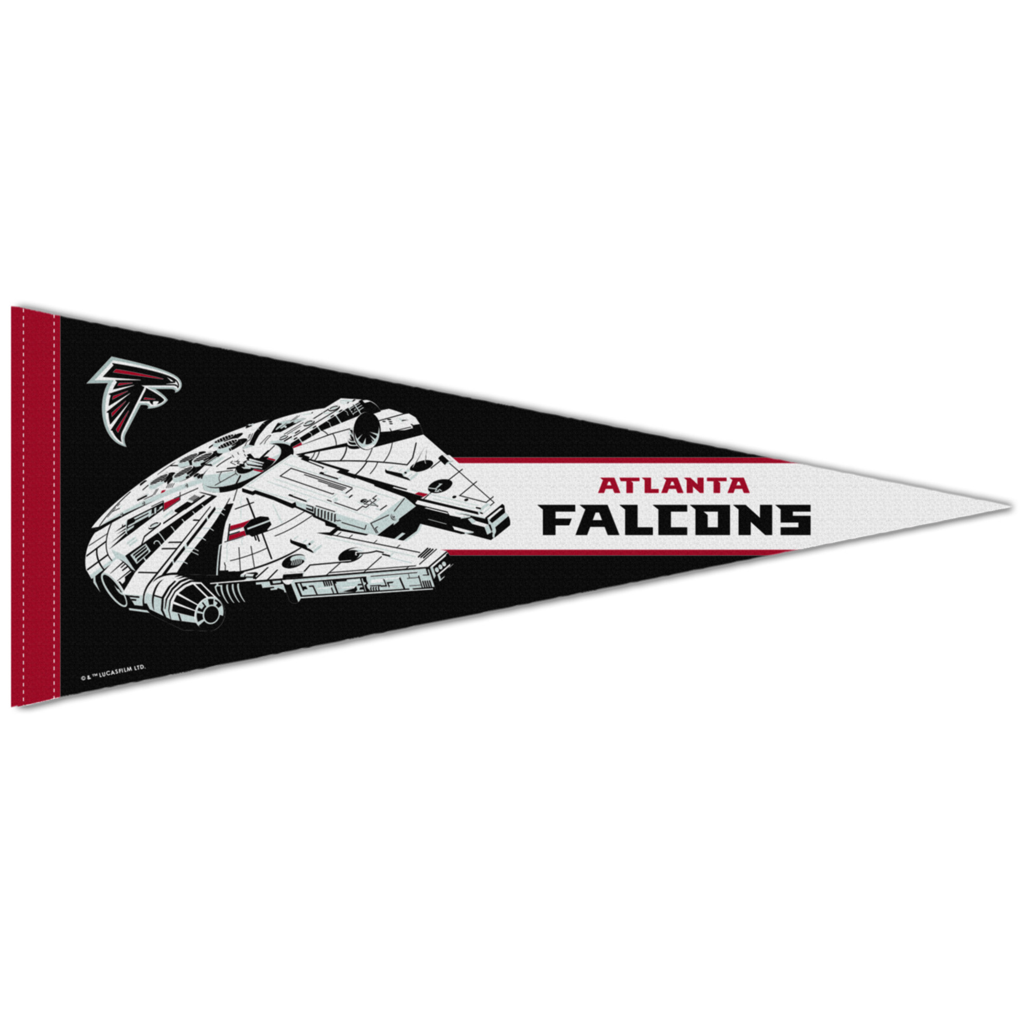 WinCraft Atlanta Falcons Disney x NFL Millennium Falcon 12" x 30" Premium Pennant