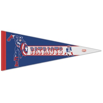 "WinCraft New England Patriots Disney x NFL Captain America 12"" x 30"" Premium Pennant"