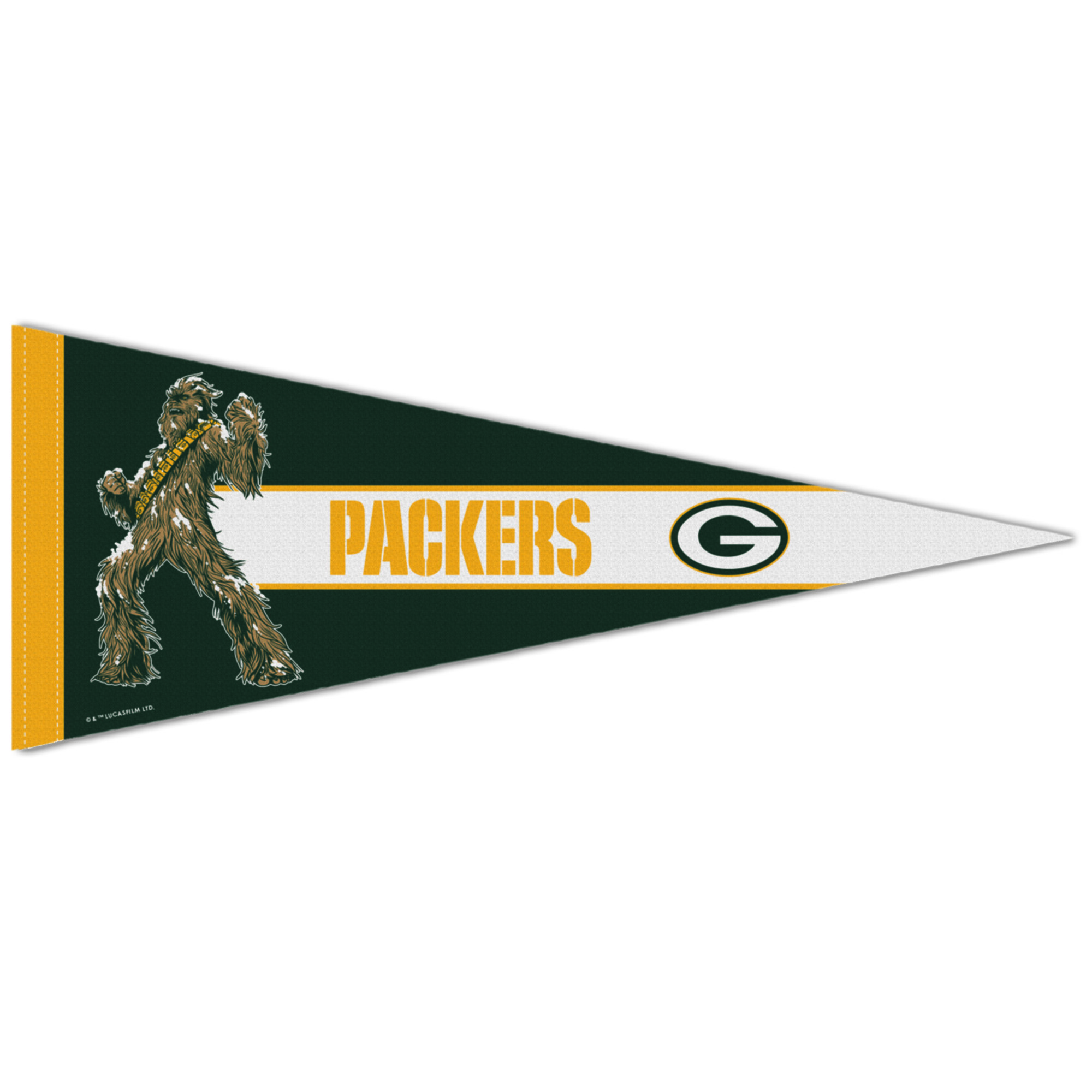 WinCraft Green Bay Packers Disney x NFL Chewbacca 12" x 30" Premium Pennant