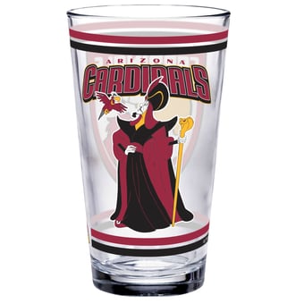 WinCraft Arizona Cardinals Disney x NFL Jafar & Iago 16oz. Pint Glass