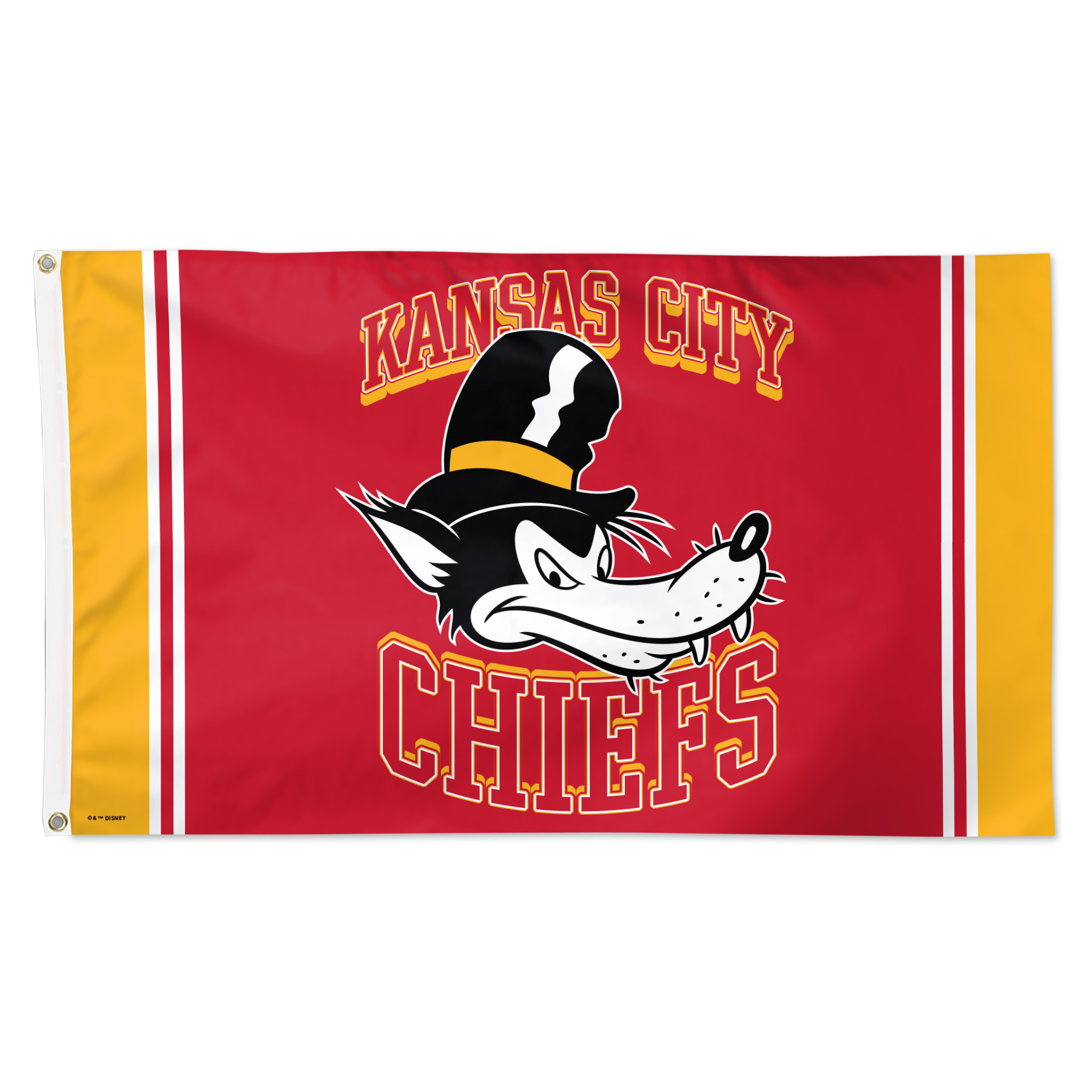WinCraft Kansas City Chiefs Disney x NFL Big Bad Wolf 3' x 5' Single-Sided Deluxe Flag