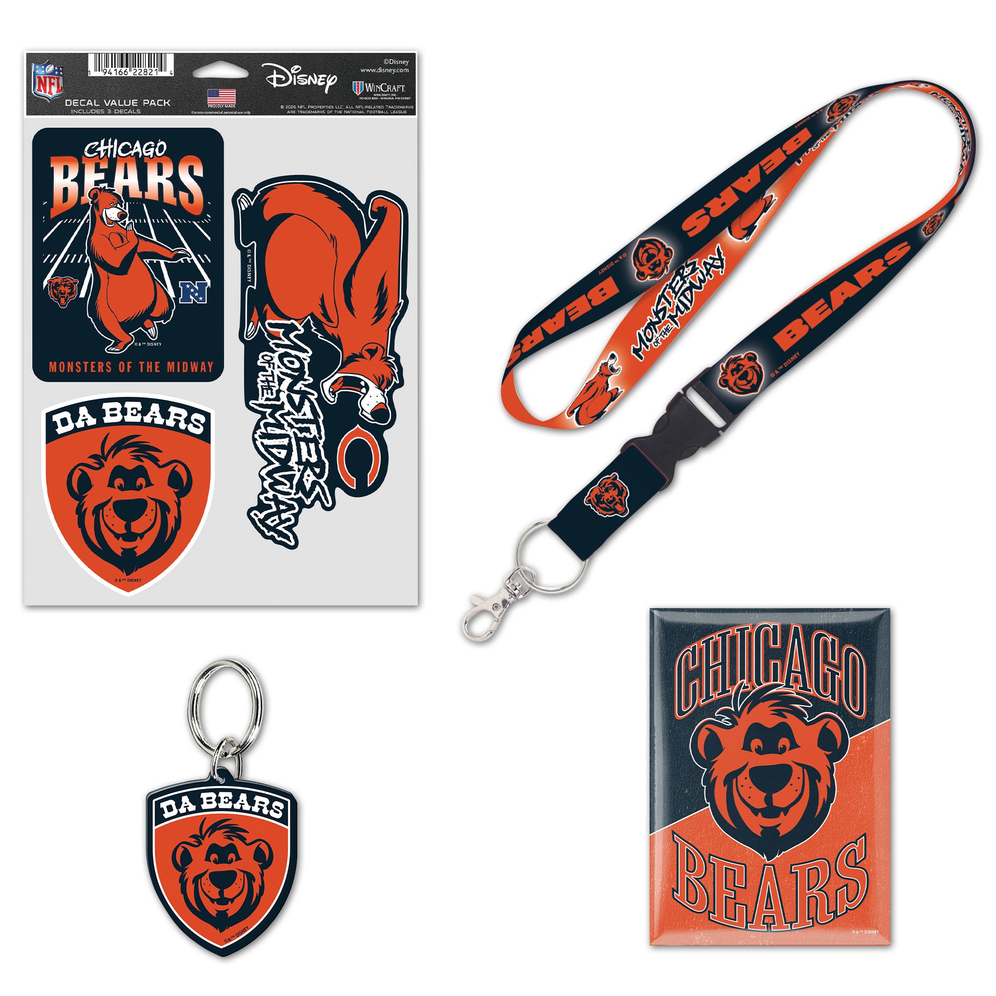 WinCraft Chicago Bears Disney x NFL Baloo Fan Pack