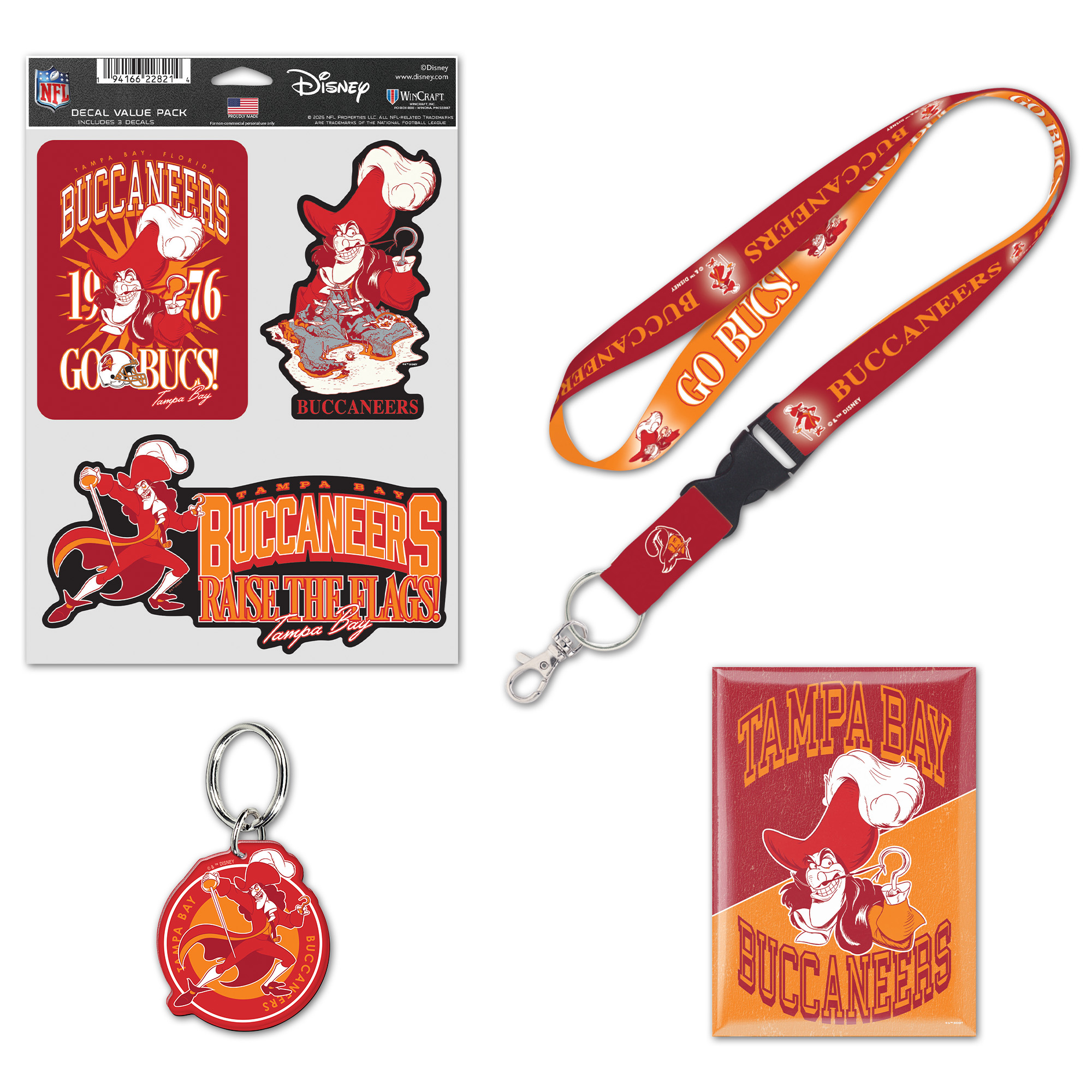 WinCraft Tampa Bay Buccaneers Disney x NFL Captain Hook Fan Pack
