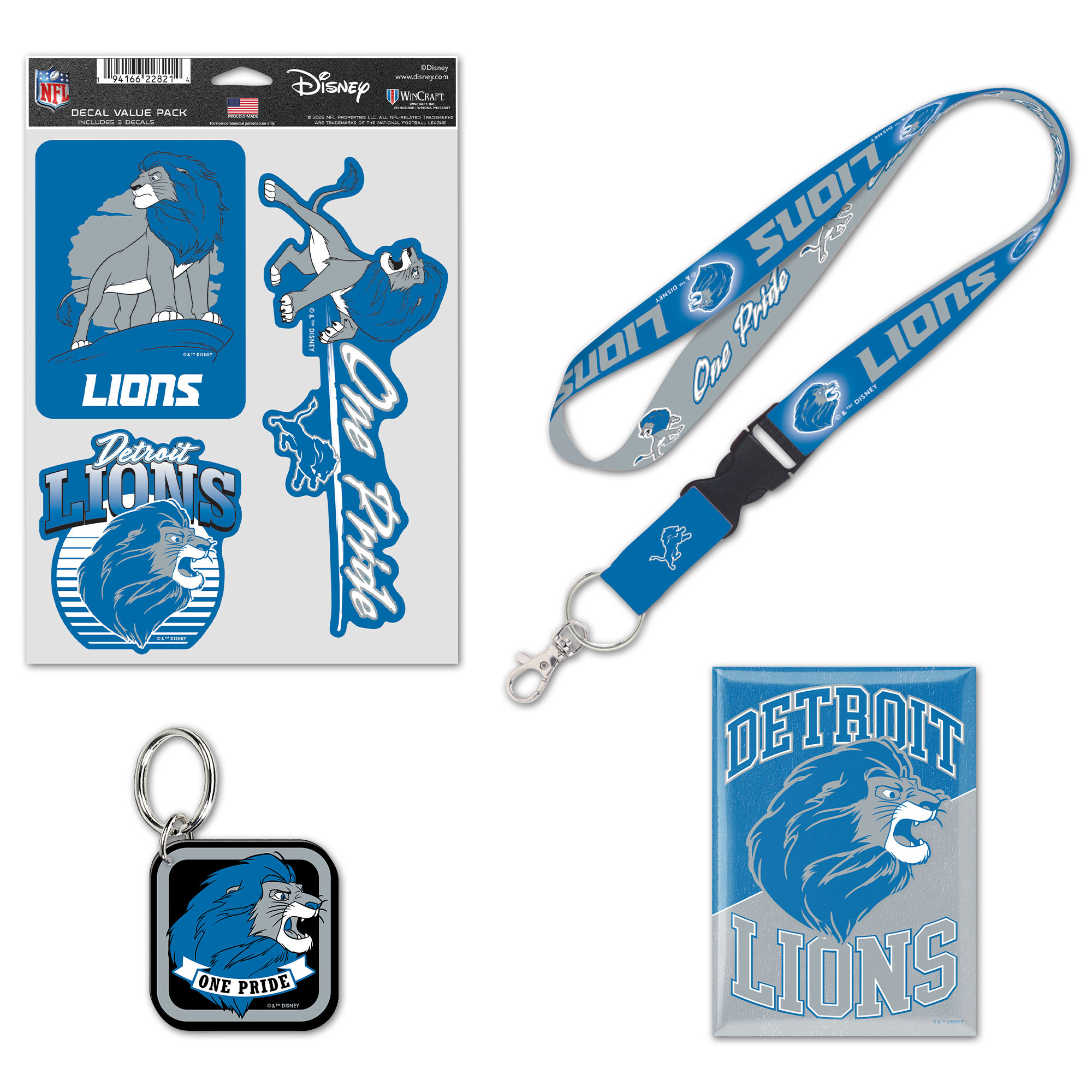 WinCraft Detroit Lions Disney x NFL Simba Fan Pack