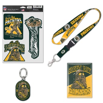 WinCraft Green Bay Packers Disney x NFL Chewbacca Fan Pack