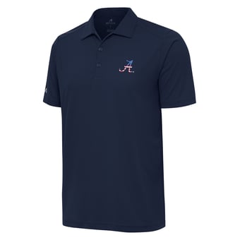 Men's Antigua Navy Alabama Crimson Tide Patriotic Logo Tribute Polo
