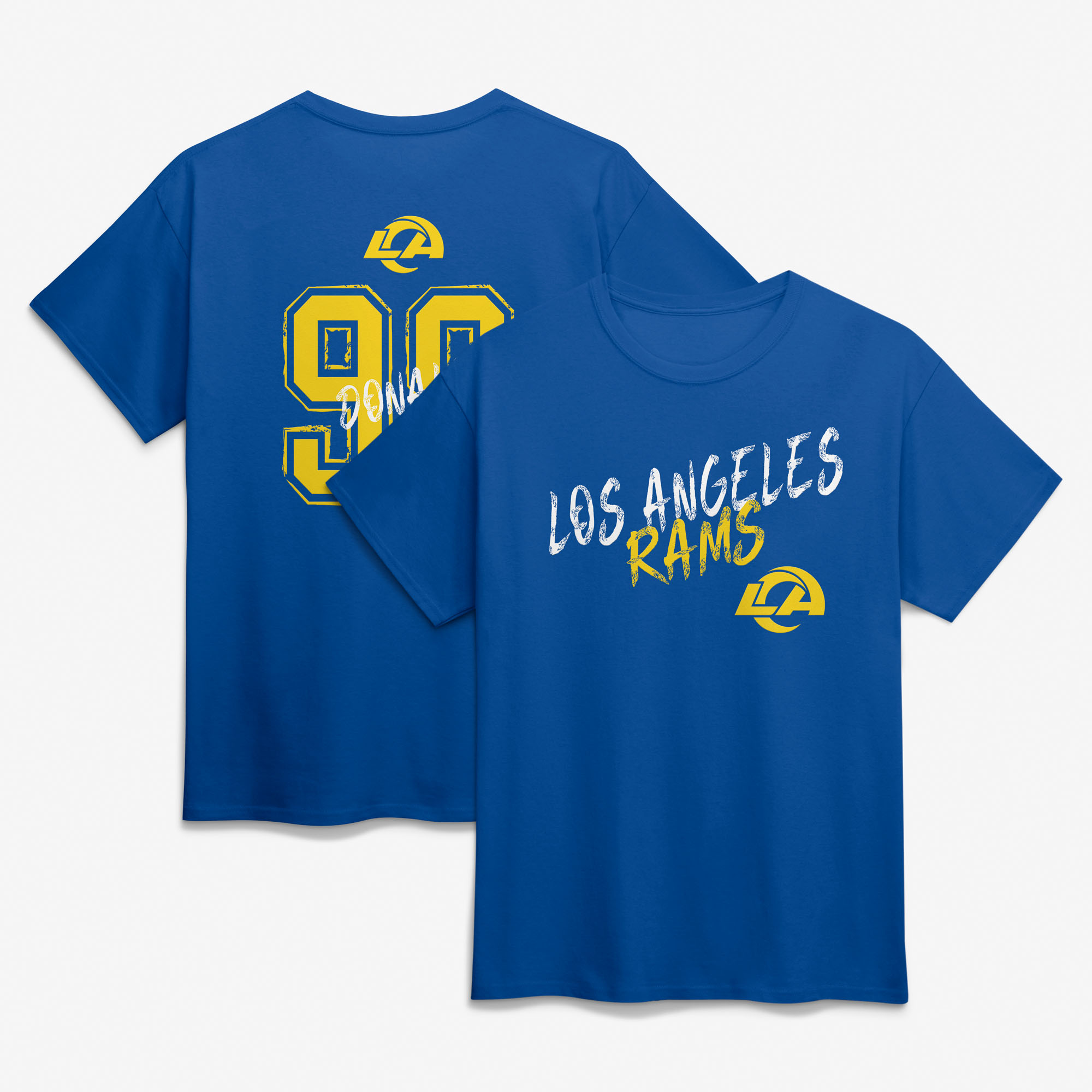 Men's Aaron Donald Royal Los Angeles Rams Hustle Name & Number T-Shirt