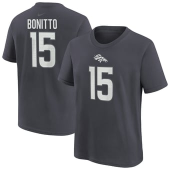 Youth Nike Nik Bonitto Anthracite Denver Broncos Name & Number T-Shirt
