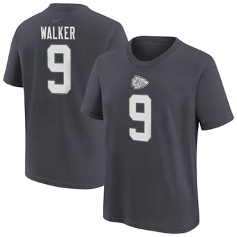 Youth Nike Kenneth Walker III Anthracite Kansas City Chiefs Name & Number T-Shirt