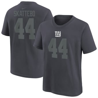 Youth Nike Cam Skattebo Anthracite New York Giants Name & Number T-Shirt