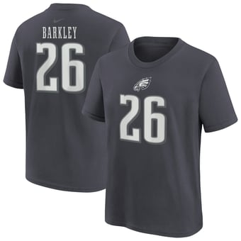Youth Nike Saquon Barkley Anthracite Philadelphia Eagles Name & Number T-Shirt