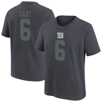 Youth Nike Jaxson Dart Anthracite New York Giants Name & Number T-Shirt