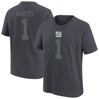 Youth Nike Malik Nabers Anthracite New York Giants Name & Number T-Shirt