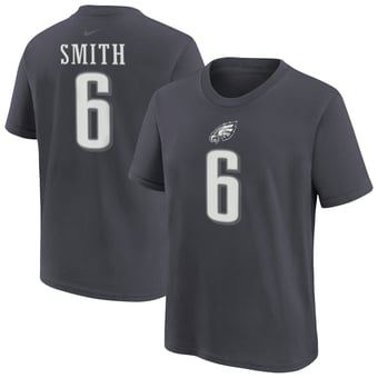 Youth Nike DeVonta Smith Anthracite Philadelphia Eagles Name & Number T-Shirt