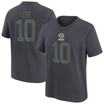 Youth Nike Jordan Love Anthracite Green Bay Packers Name & Number T-Shirt