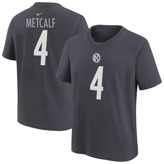 Youth Nike DK Metcalf Anthracite Pittsburgh Steelers Name & Number T-Shirt