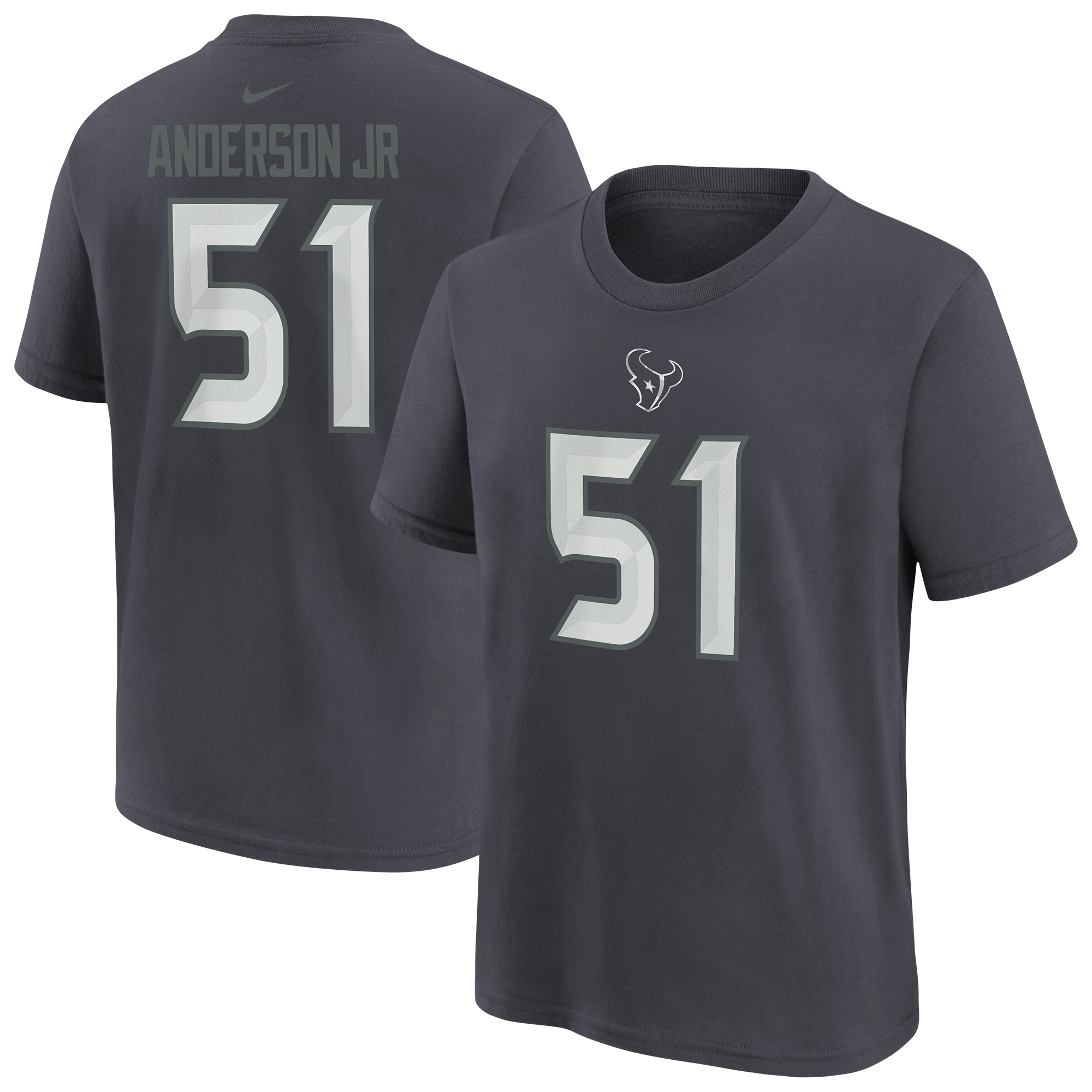 Youth Nike Will Anderson Jr. Anthracite Houston Texans Name & Number T-Shirt