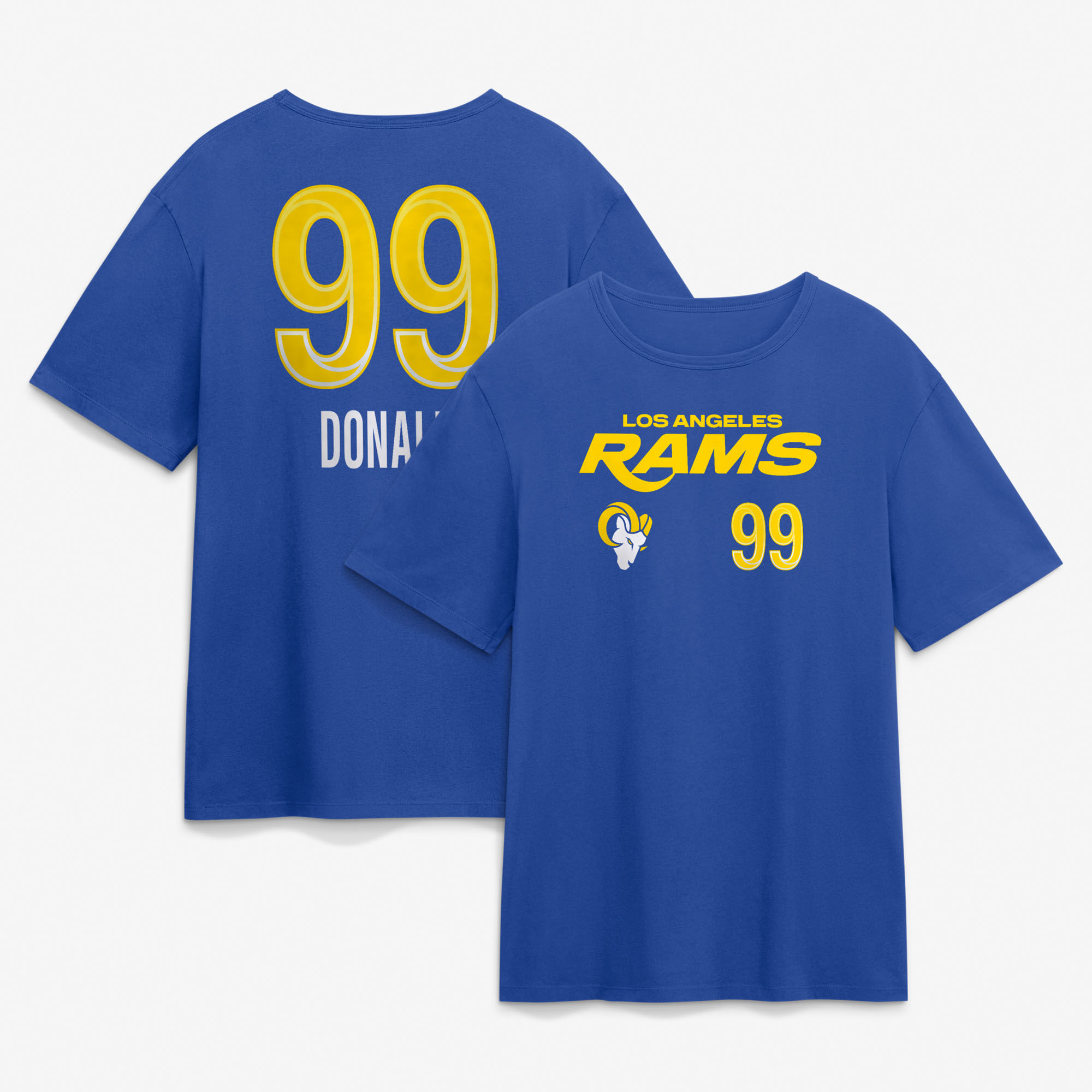 Men's Aaron Donald Royal Los Angeles Rams Touchdown Name & Number T-Shirt