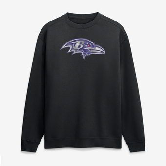 Men's Black Baltimore Ravens  Metallic Mascot Sweatshirt