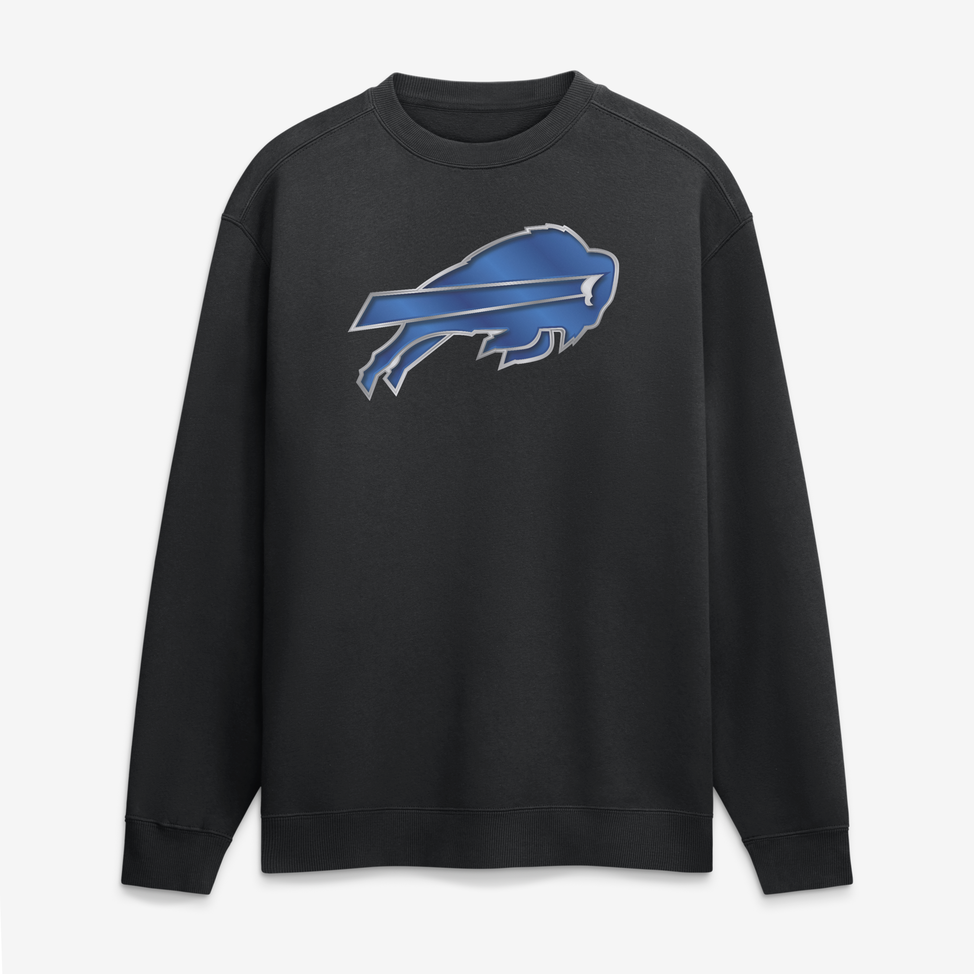 Men’s Black Buffalo Bills Metallic Mascot Sweatshirt Men’s Black Buffalo Bills Metallic Mascot Sweatshirt