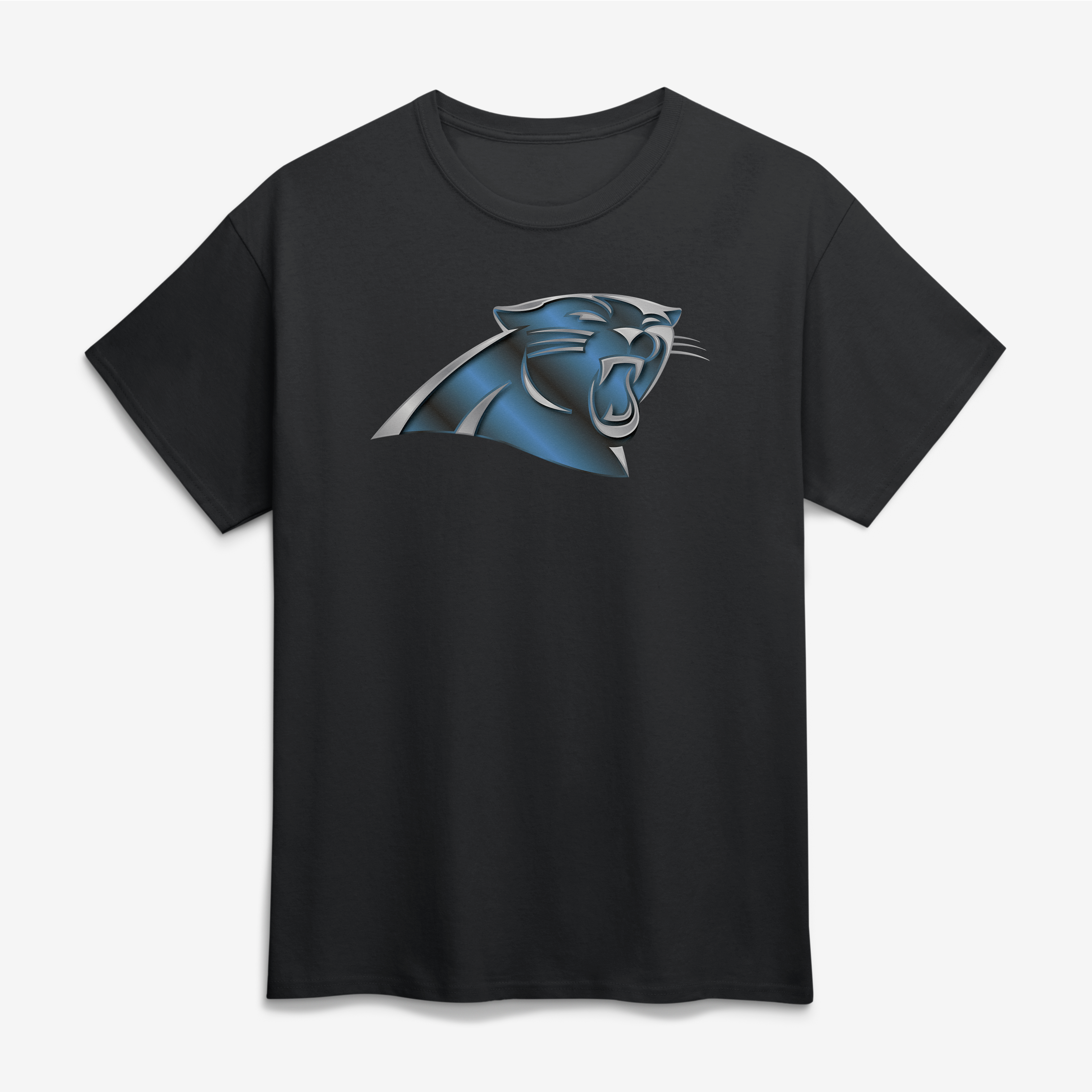 Men's Black Carolina Panthers Big & Tall Metallic Mascot T-Shirt
