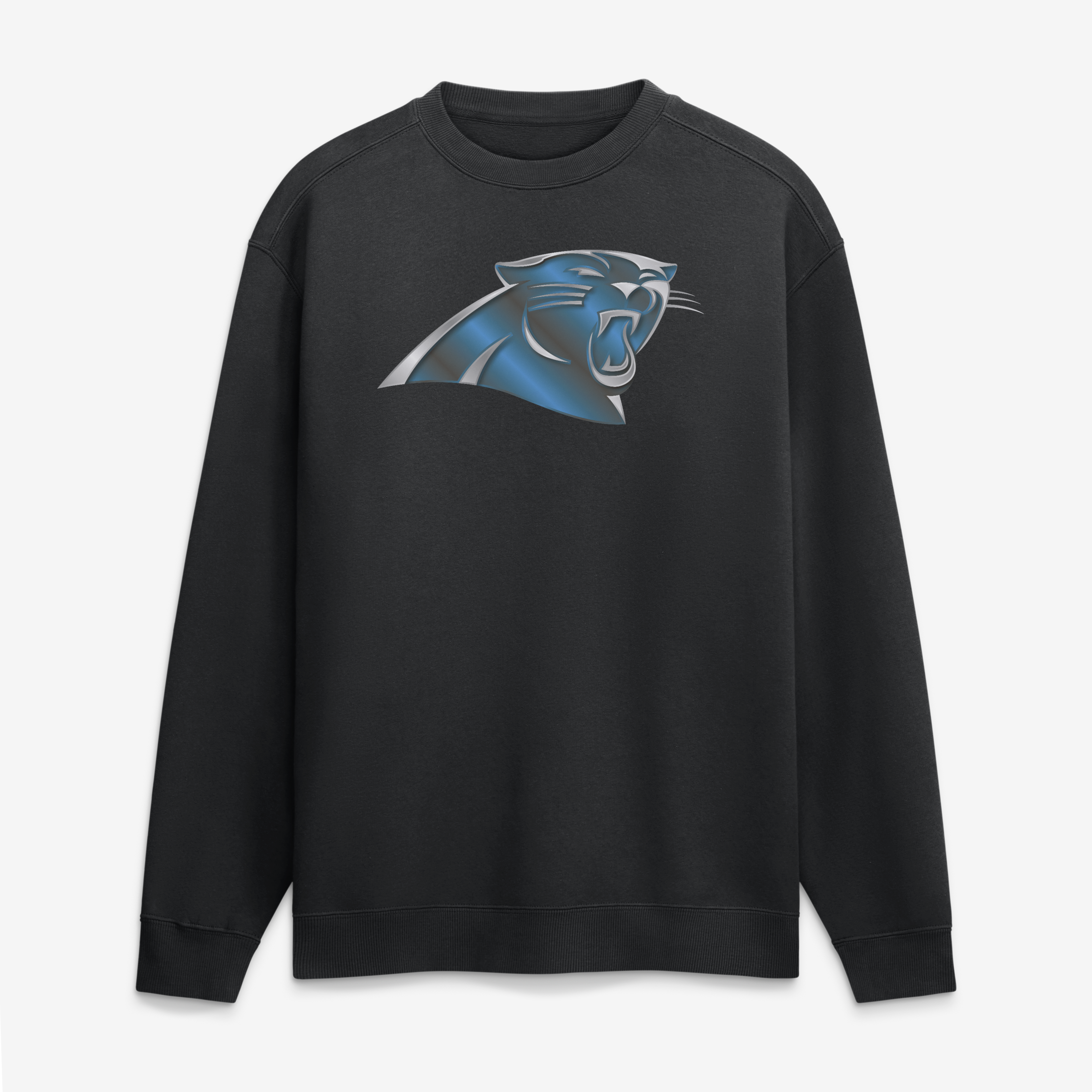 Men's Black Carolina Panthers  Metallic Mascot Sweatshirt