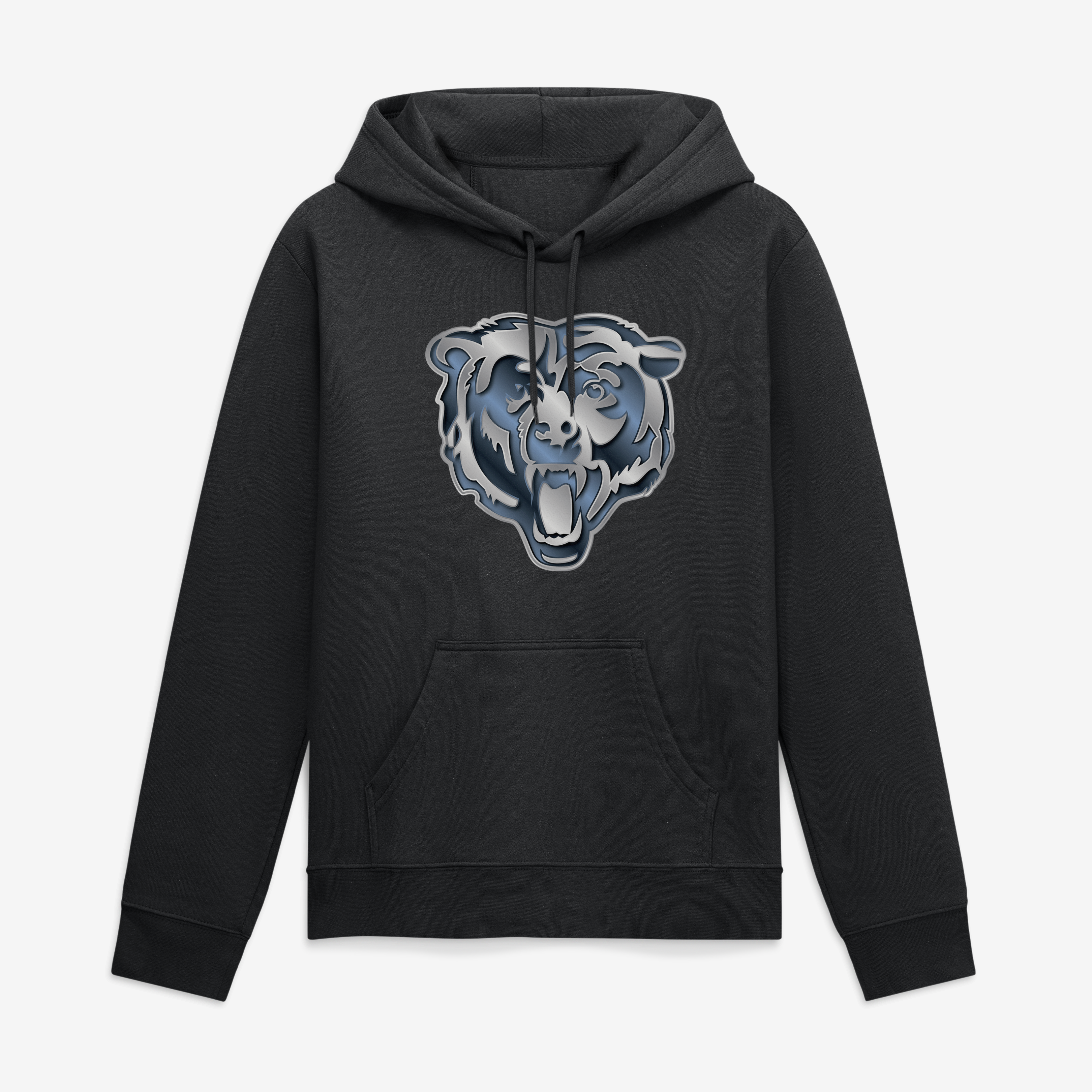 Men’s Black Chicago Bears Big & Tall Metallic Mascot Hoodie Men’s Black Chicago Bears Big & Tall Metallic Mascot Hoodie