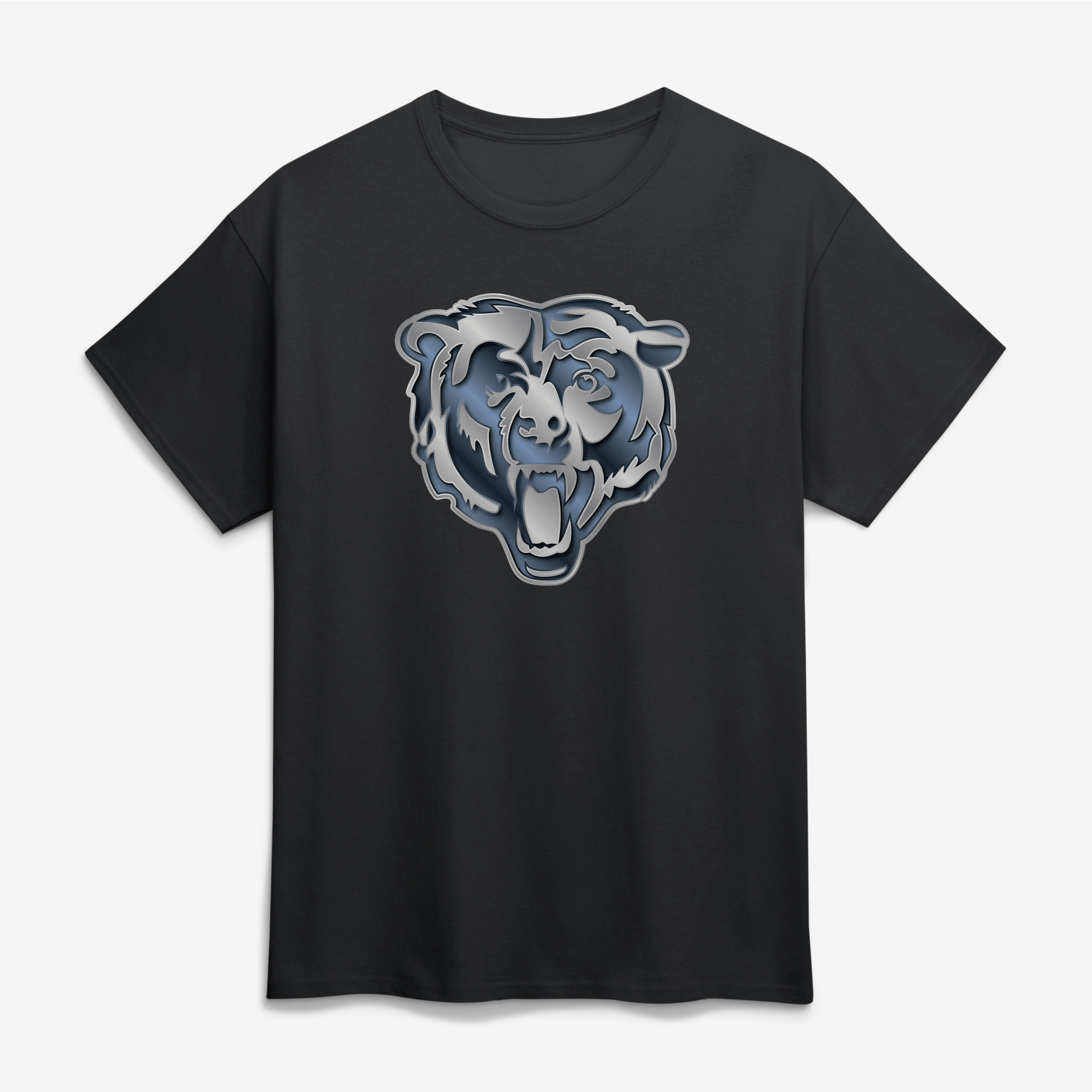 Men's Black Chicago Bears Big & Tall Metallic Mascot T-Shirt