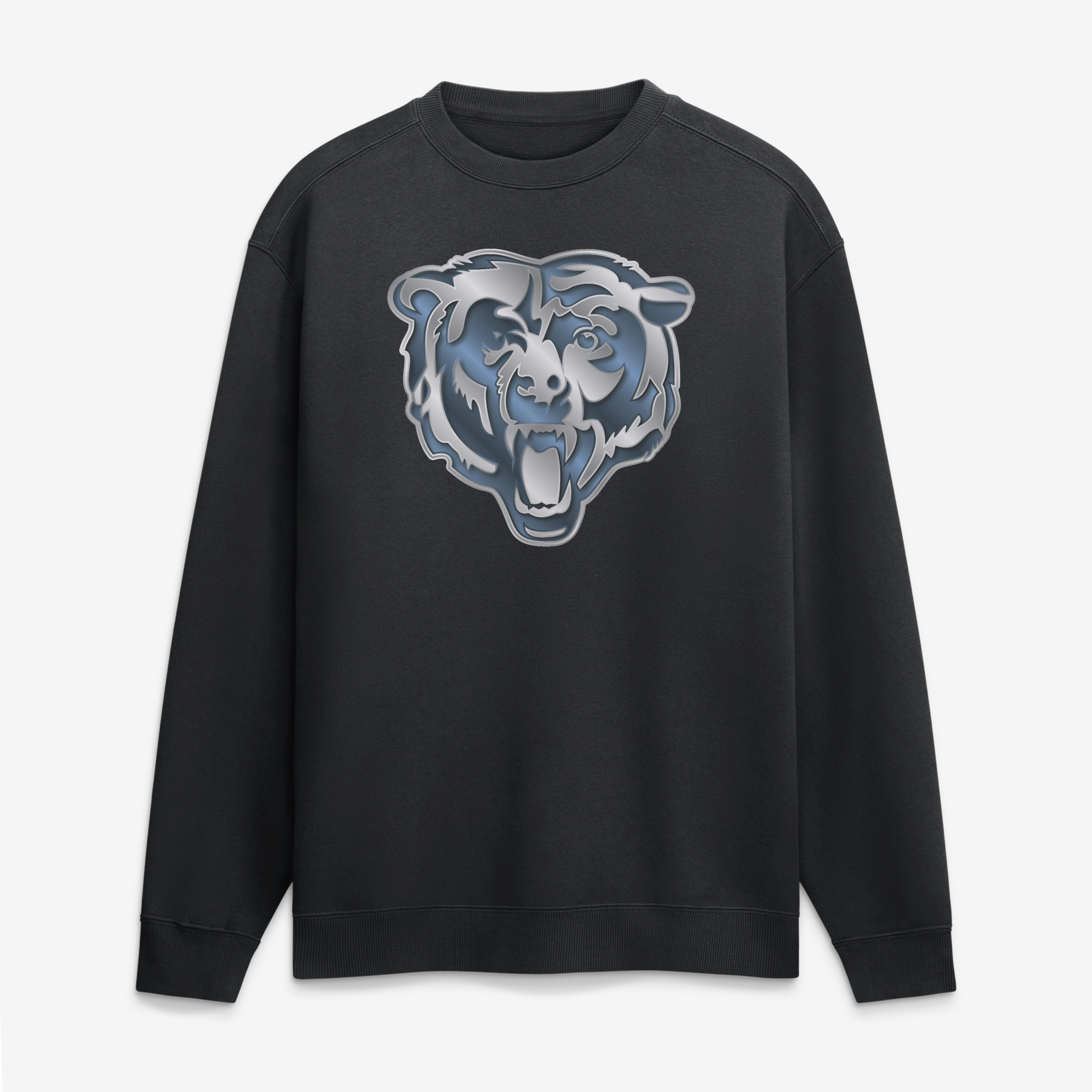 Men's Black Chicago Bears  Metallic Mascot Sweatshirt