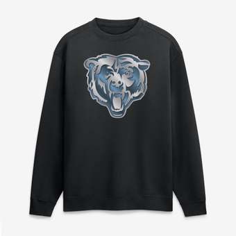 Men's Black Chicago Bears  Metallic Mascot Sweatshirt